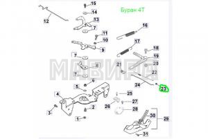 Винт рычага регулятора Kohler CH 740-3201 Буран 4Т 