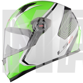 Шлем интеграл FF358 CORSA бело-зеленый M