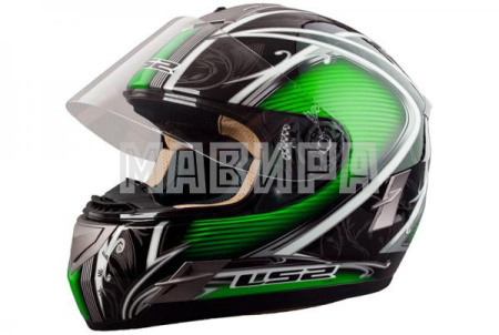 Шлем интеграл LS2 FF366 Lagarto CYBER зелено-черный 