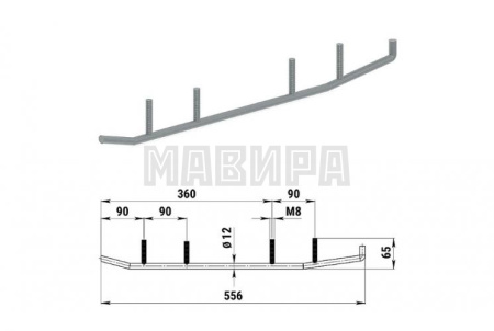 Подрез без вставок ддя лыжи 1840 Yamaha