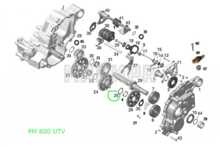 Шайба упорная 34х25,2х1 РМ 800 UTV