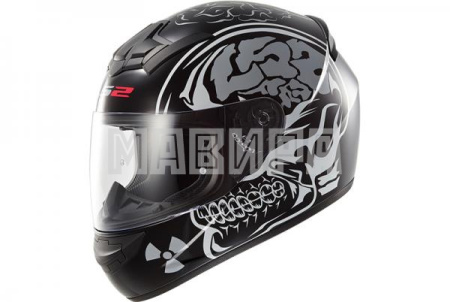 Шлем интеграл LS2 FF352 X-RAY серебряно-черный 