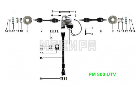 Крестовина переднего/заднего кардана РМ 800 UTV (210600-16)