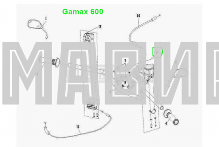 блок переключателей руля правый gamax