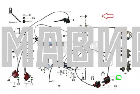 суппорт тормоза задний правый рм 800