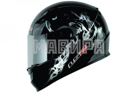 Шлем интеграл LS2 FF358 FOG черный глянец 