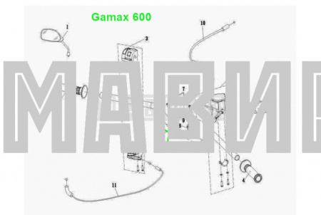 труба руля (руль) gamax