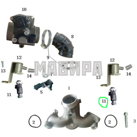 форсунка топливной системы рм 800, patrul 800 swt, frontier