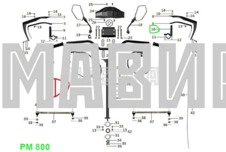 кронштейн защиты рук рм 800 (правый)