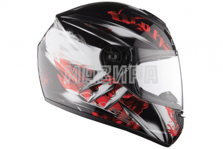 Шлем интеграл LS3 FF351 WOLF красно-черный 