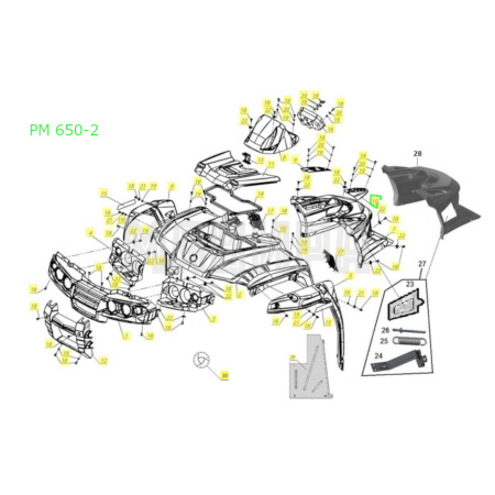 накладка облицовки передняя левая рм 500-2, 650, 650-2