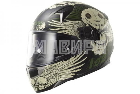 Шлем интеграл LS2 FF396 FT2 FRANTIC зелено-черный 