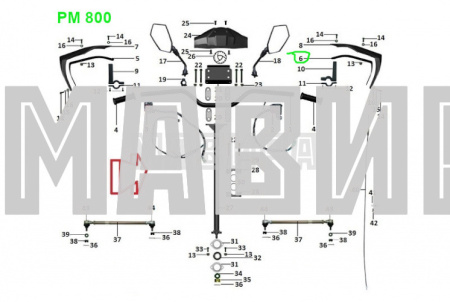 кронштейн защиты рук правый рм 800