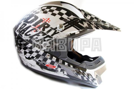 Шлем кроссовый LS2 MX433 DIRT бело-черный