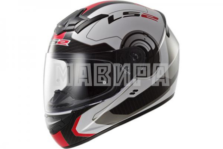 Шлем интеграл LS2 FF351 ATMOS бело-красный глянец 