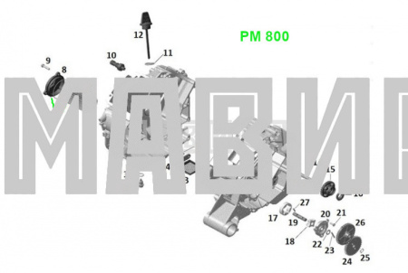 кольцо уплотнительное фильтра масляного рм 800, рм 800 utv