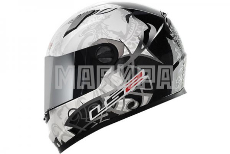 Шлем интеграл LS2 FF358 Black and White бело-черный 