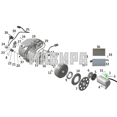 стартер электрический (электростартер) рм 800, рм 800 utv (с кабелем 1 м)