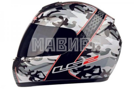 Шлем интеграл LS2 FF351 CAMO красно-черный глянец 