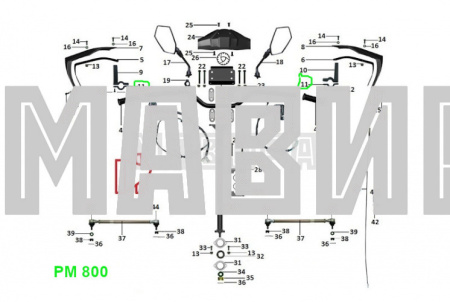 кронштейн малый защиты рук трубы руля рм 800