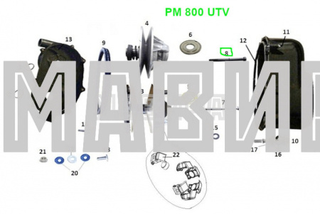 болт ведомого вариатора рм 800, рм 800 utv (21040301902)