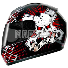 Шлем интеграл LS2 FF351 PISTON HEAD черный глянец S